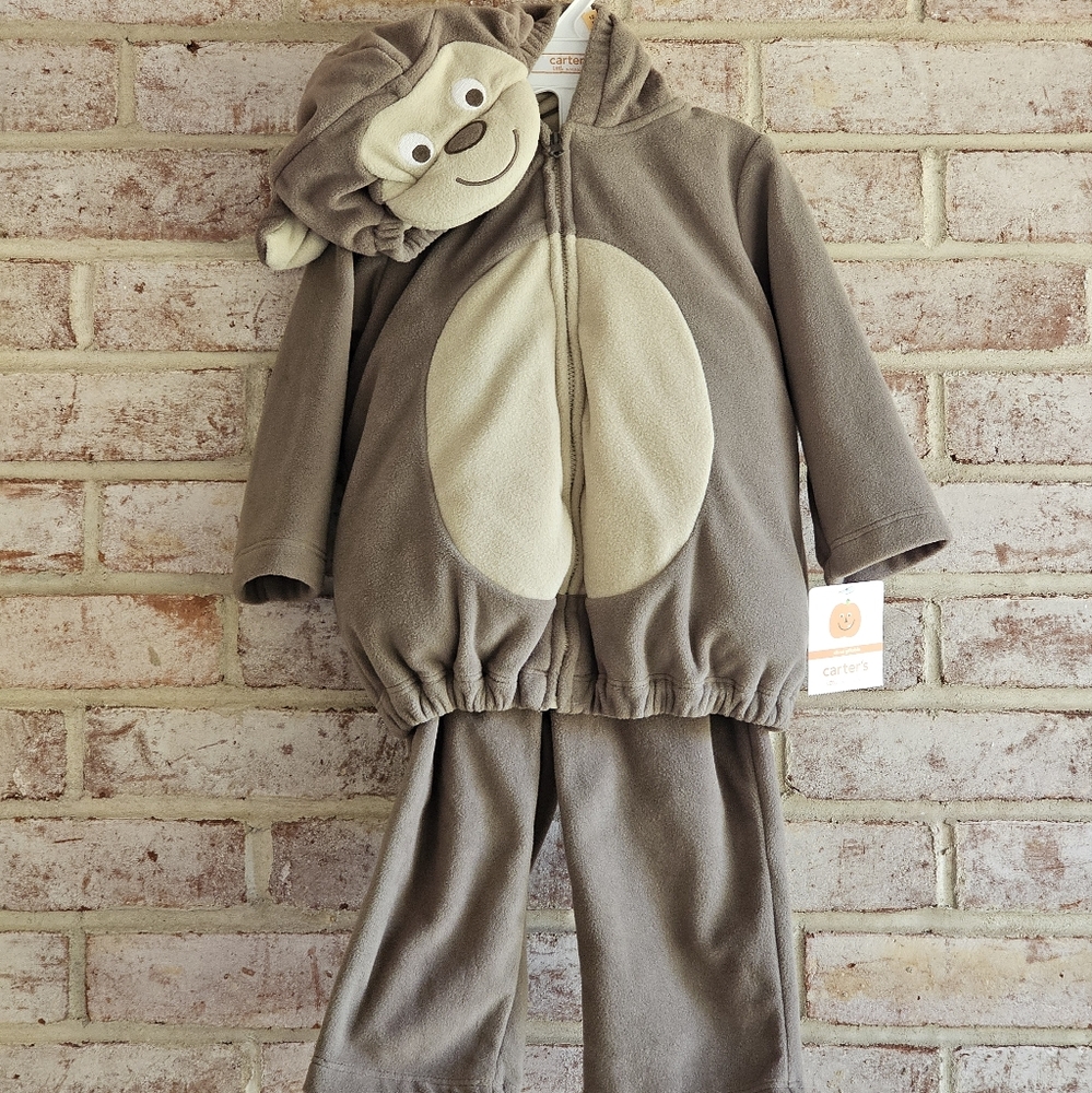 Carters PLUSH Monkey Boys Outfit Size 12 Months Warm Halloween Costume NWT